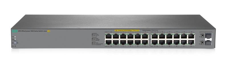 Комутатор HPE 1820-24G-PoE+ Smart Switch, 12xGE, 12xGE PoE+, 2xGE-SFP ports, 185W, L2, LT Warranty