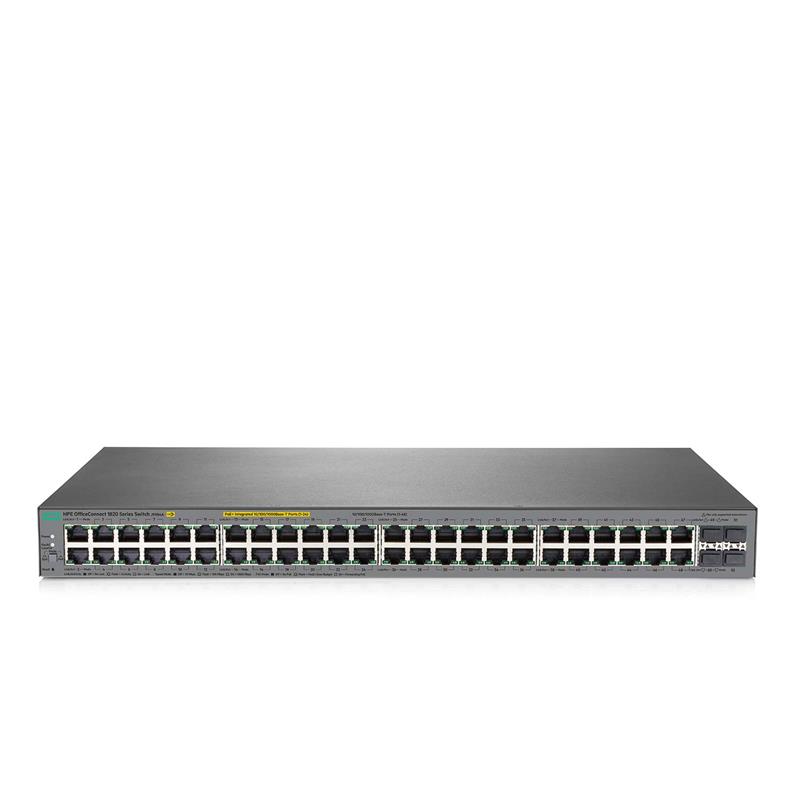 Комутатор HPE 1820-48G-PoE+ Smart Switch, 24xGE, 24xGE PoE+ 370W, 4xGE SFP ports, L2, LT Warranty