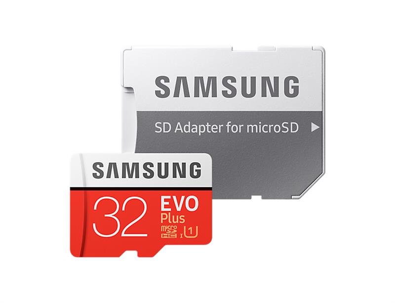 Карта пам'яті Samsung 32GB microSDHC C10 UHS-I R95/W20MB/s Evo Plus + SD адаптер