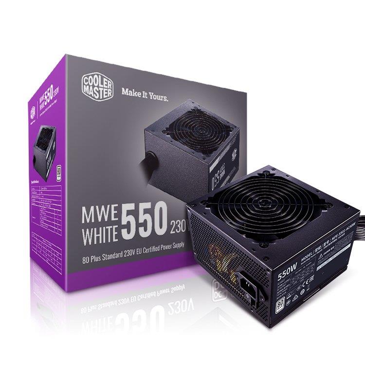 Блок живлення Cooler Master MWE White V2 550W,12cm fan,a/PFC,24+8,3xPeripheral,6xSATA,2xPCIe