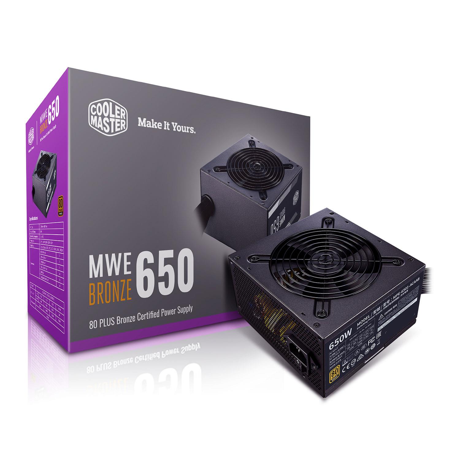 Блок живлення Cooler Master MWE 650 Bronze V2,650W,12cm fan,a/PFC,24+8,4xPeripheral,8xSATA,4xPCIe