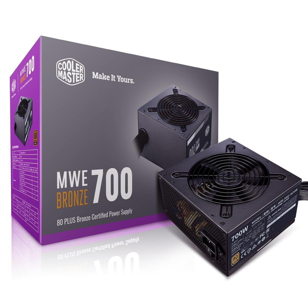 Блок живлення Cooler Master MWE 700 Bronze V2,700W,12cm fan,a/PFC,24+8,4xPeripheral,8xSATA,4xPCIe