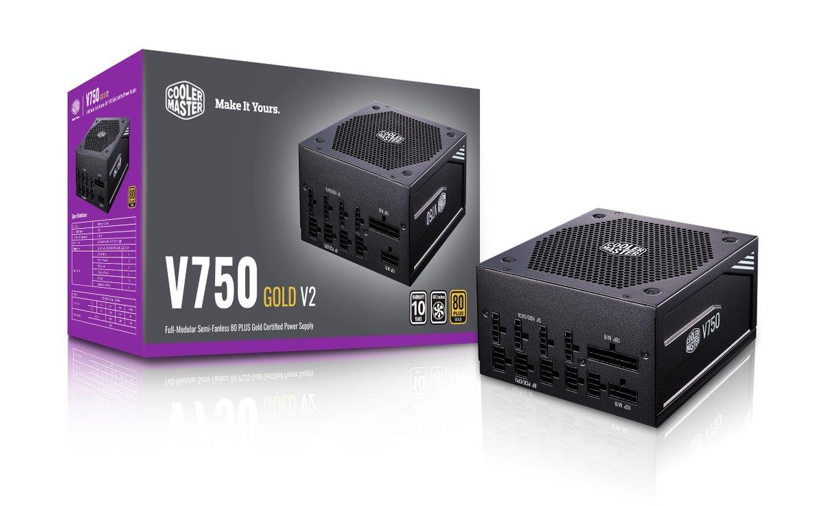 Блок живлення Cooler Master V Gold V2 750W,13.5cm FDB fan,a/PFC,24+8,4xPeripheral,12xSATA,4xPCIe,Full Modular