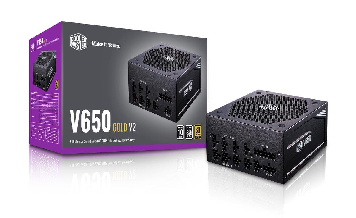 Блок живлення Cooler Master V Gold V2 650W,13.5cm FDB fan,a/PFC,24+8,4xPeripheral,8xSATA,4xPCIe,Full Modular