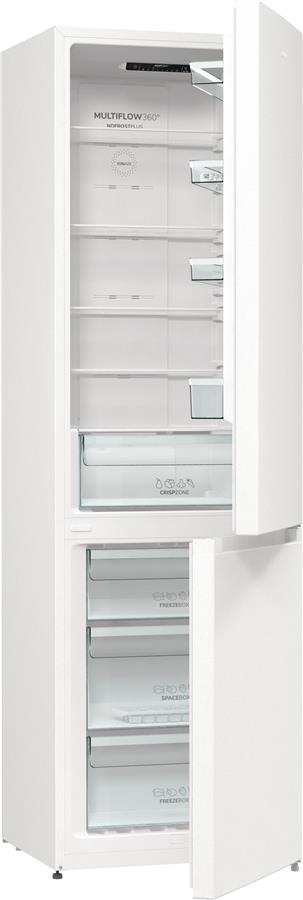 Холодильник з нижн. мороз. камерою Gorenje NRK6201EW4, 200х60х60см, 2 двері, 235( 96)л, А+, Total NF , Зона св-ті, Внутр. Диспл,