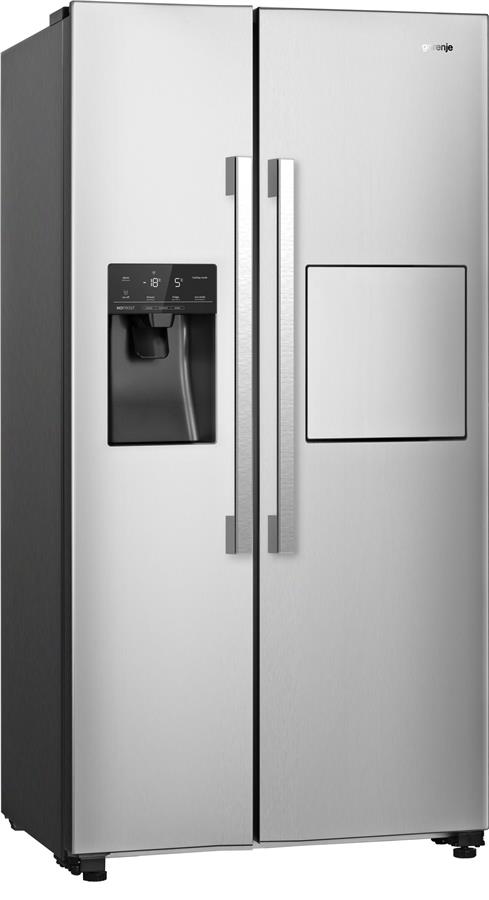 Холодильник SBS Gorenje NRS9181VXB, 179х73х91см, 2 двері, 365( 167)л, А+, Total NF, Інв. , Зона св-ті, Зовн. Диспл, Нерж