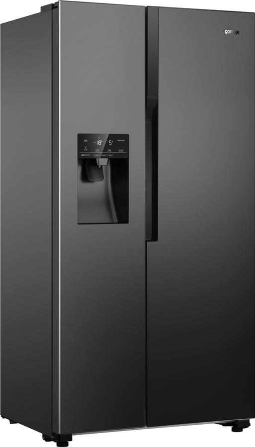 Холодильник SBS Gorenje NRS9182VB, 179х68х91см, 2 двері, 368( 167)л, А++, Total NF, Інв. , Зона св-ті, Зовн. Диспл, Чорний