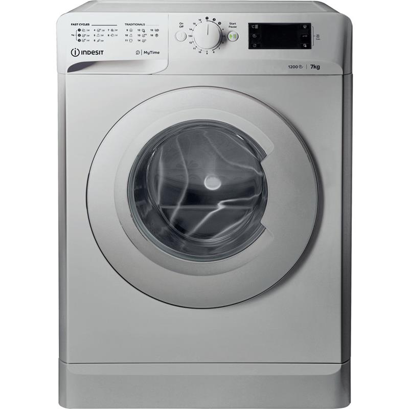 Пральна машина з фронт. загр. Indesit OMTWE71252SEU, 7кг, 1200, A+++, 54см, Дисплей, Сріблястий