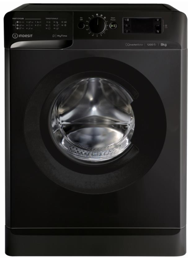 Пральна машина з фронт. загр. Indesit OMTWE81283KEU, 8кг, 1200, A+++, 60см, Дисплей, Чорний