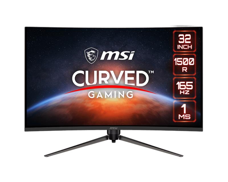 Монітор LCD 31.5 MSI Optix AG321CQR, 2xHDMI, DP, USB-B, Earphone out, VA, 2560x1440, Curved, 165Hz, 1ms, DCI-P3 97%, HDR, FreeS