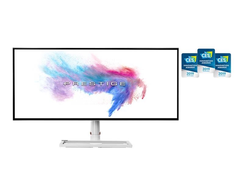 Монітор LCD 34 MSI Prestige PS341WU, 2xHDMI, DP, 3xUSB Type A, USB Type B/С, Nano IPS, 5120x2160, 60Hz, 8ms, DCI-P3 98%, white
