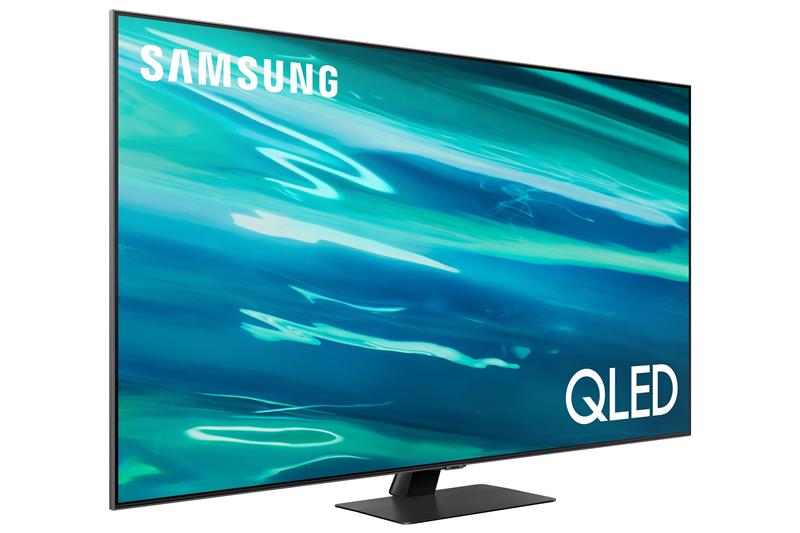 Телевiзор 55 QLED 4K Samsung QE55Q80AAUXUA Smart, Tizen, Gray