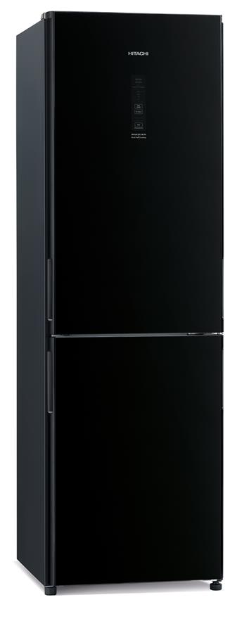 Холодильник с нижн. мороз. HITACHI R-BG410PUC6XGBK, 190х65х60см, 2 дв., Х- 215л, М- 115л, A++, NF, Інвертор, Чорне скло