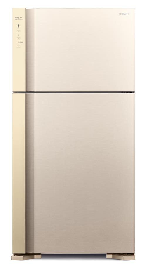Холодильник с верхней мороз. HITACHI R-V610PUC7BEG, 176х74х86см, 2 дв., Х- 365л, М- 145л, A++, NF, Інвертор, Бежевий