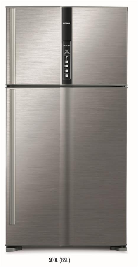 Холодильник с верхней мороз. HITACHI R-V910PUC1KBSL, 184х85х91см, 2 дв., Х- 514л, М- 186л, A++, NF, Інвертор, Нерж