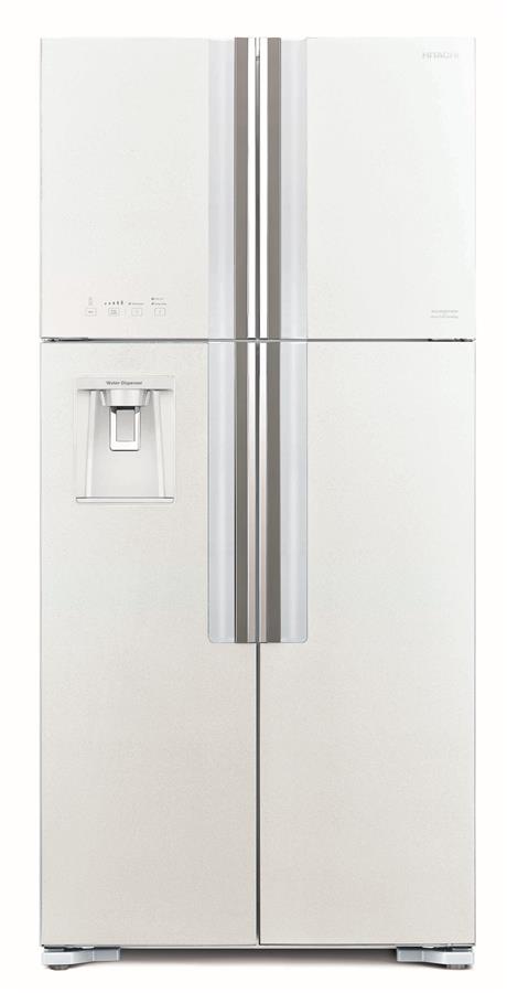 Холодильник с верхней мороз. HITACHI R-W660PUC7GPW, 184х75х86см, 4 дв., Х- 396л, М- 144л, A+, NF, Інвертор, Білий (скло)