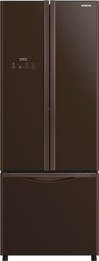 Холодильник с нижн. мороз. HITACHI R-WB600PUC9GBW, 180х76х68см, 3 дв., Х- 308л, М- 107л, A+, NF, Інвертор, Коричневий (скло)