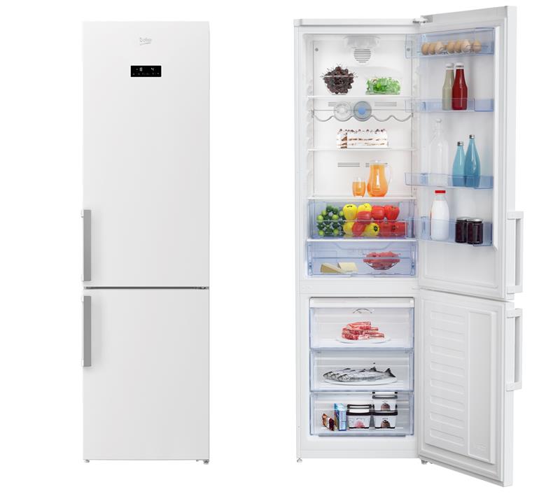 Холод. з нижн. мороз. кам. BEKO RCNA355E21W, 201х60х60см, 2 дв., Холод.відд. - 231л, Мороз. відд. - 90л, A+, NF, Білий