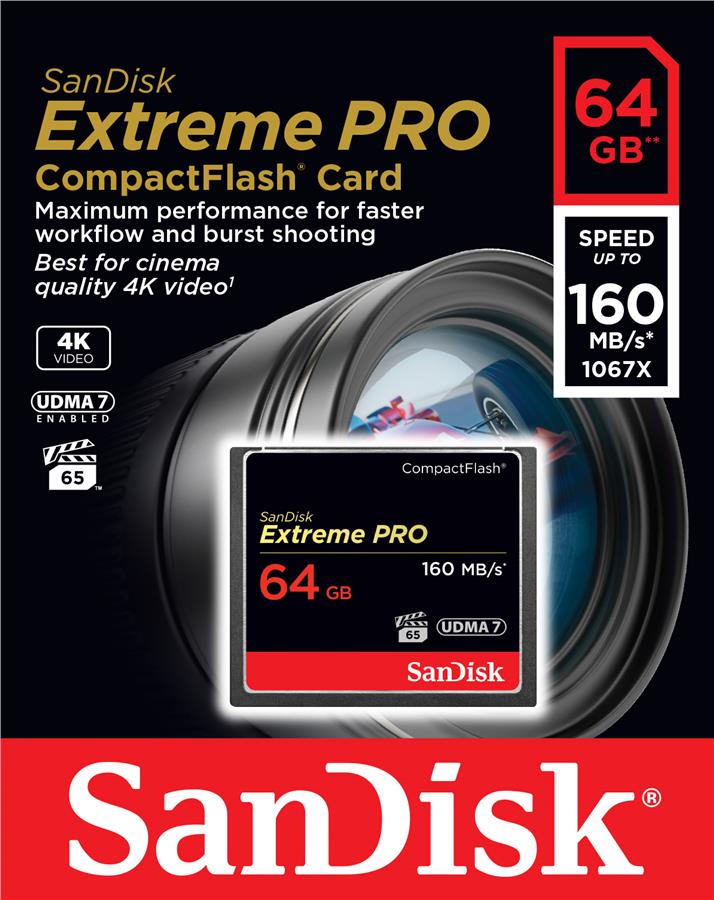 Карта пам'ятi SanDisk 64GB CF Extreme Pro R160/W150MB/s