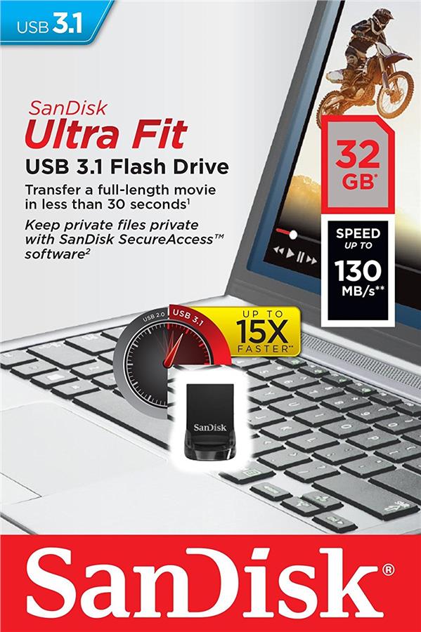 Накопичувач SanDisk 32GB USB 3.1 Ultra Fit