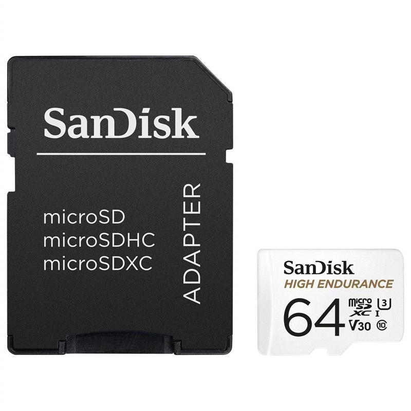 Карта пам'ятi SanDisk 64GB microSDXC C10 UHS-I U3 V30 R100/W40MB/s High Endurance