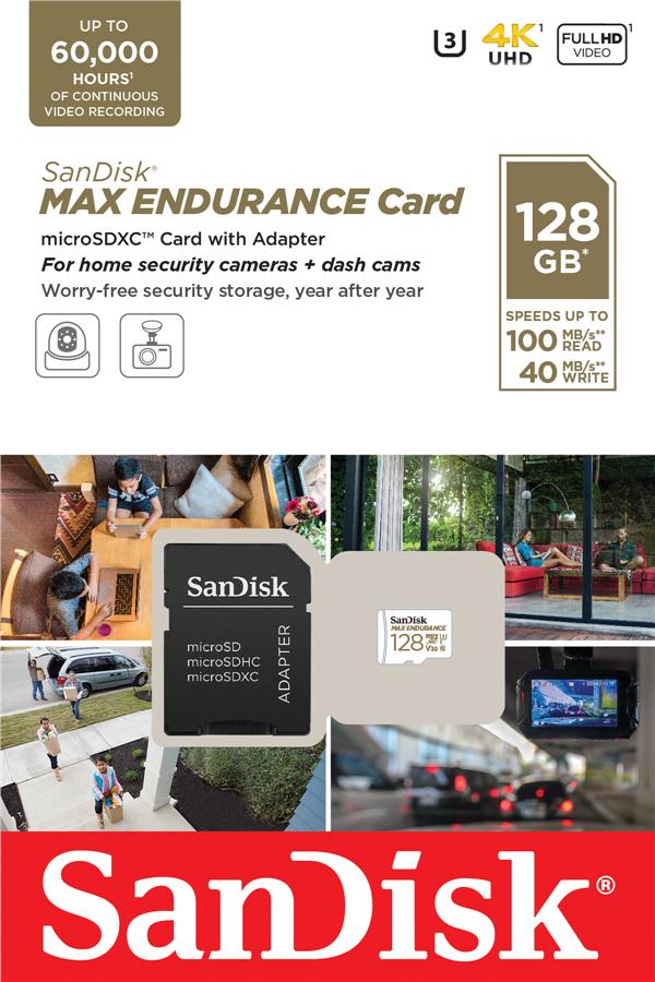Карта пам'ятi SanDisk 128GB microSDXC C10 UHS-I U3 Max Endurance