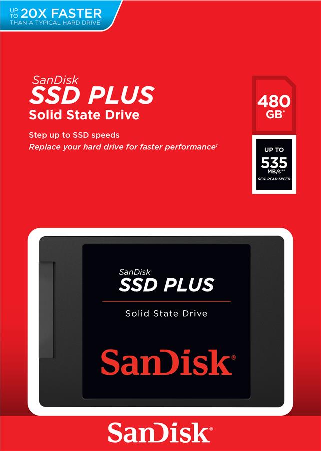 Твердотільний накопичувач SSD 2.5 SanDisk Plus 480GB SATA TLC