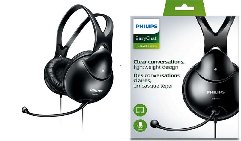 Гарнітура для ПК Philips SHM1900 Over-Ear Mic Чорний