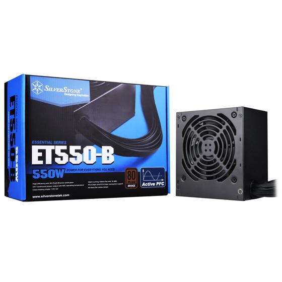 Блок живлення SilverStone STRIDER ET550-B V1.2 (550W),80+Bronze,aPFC,12см,24+8,6xSATA,4xPCIe,1xFDD,+3