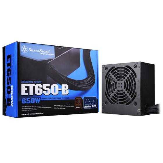 Блок живлення SilverStone STRIDER ET650-B V1.4(650W), 80+Bronze, aPFC, 12см,24+8,6xSATA,4xPCIe,1xFDD,+3