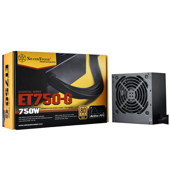 Блок живлення SilverStone STRIDER ET750-G V1.2 (750W), 80+Gold,aPFC,12см,24+8,8xSATA,4xPCIe,1xFDD,+3