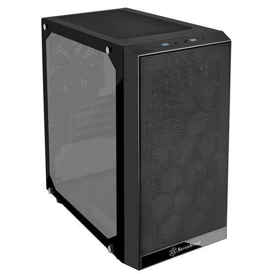 Корпус SilverStone PRECISION PS15B-G, MiniT,USB3.0Type-Ax2, 1x120мм,скло(бічна панель),без БЖ,чорний