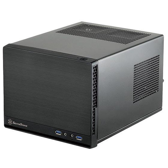 Корпус SilverStone SUGO SG13B-Q, MiniITX, USB3.0x2, пластик під алюміній (передня панель) ,без БЖ, чорний