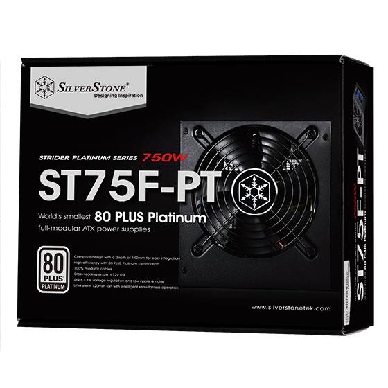 Блок живлення SilverStone STRIDER ST75F-PT V1.1(750W),80+Platinum,aPFC,14см,24+2x8,8xSATA,4xPCIe,+2,модульний