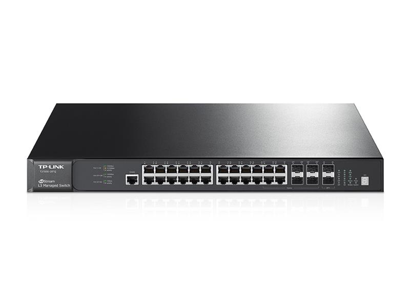 Комутатор TP-LINK T3700G-28TQ 24xGE 4xcomboGE/SFP 4х10GE/SFP+ L3 JetStream 19 1U