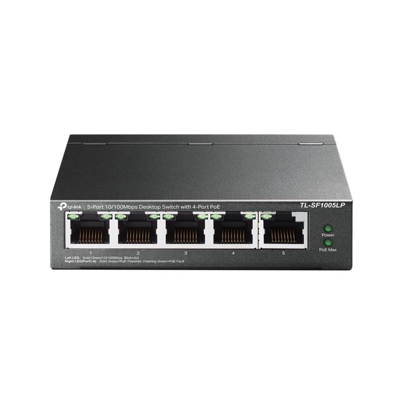 Комутатор TP-LINK TL-SF1005LP 5x1FE/4xPoE 41W некерований 250м