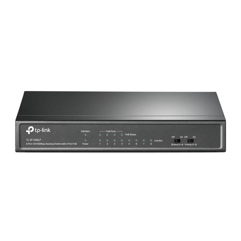 Комутатор TP-LINK TL-SF1008LP 8x1FE/4xPoE 41W некерований 250м