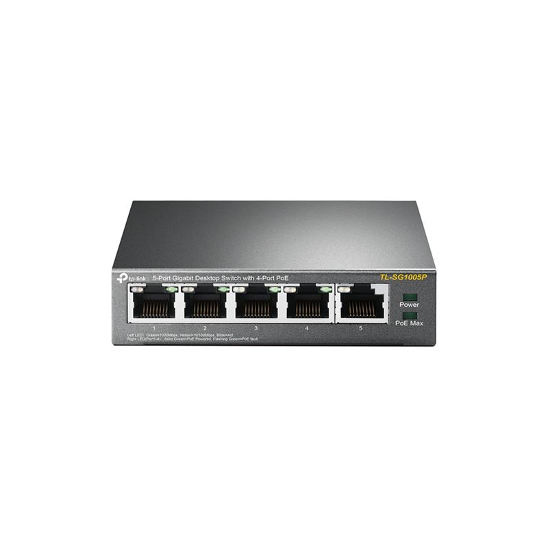 Комутатор TP-LINK TL-SG1005P 5xGE/4xPoE 56W некерований