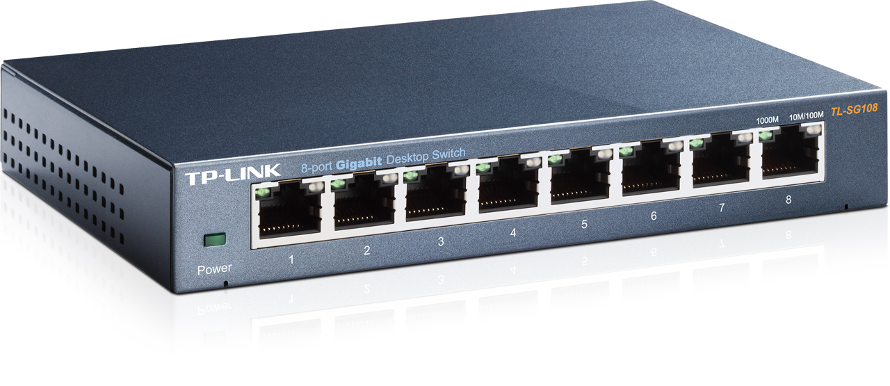 Комутатор TP-LINK TL-SG108 8xGE некерований Метал. корпус