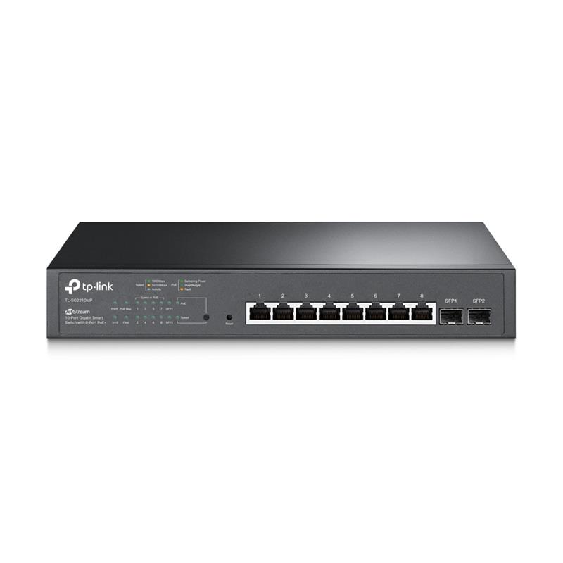 Комутатор TP-LINK TL-SG2210MP 8xGE/PoE+ 150W 2xSFP Smart JetStream
