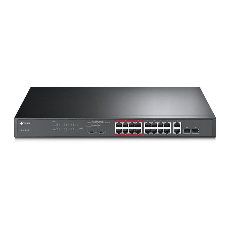 Комутатор TP-LINK TL-SL1218MP 16x1FE/PoE+ 192W 2xGE 2xcomboGE/SFP 19 1U