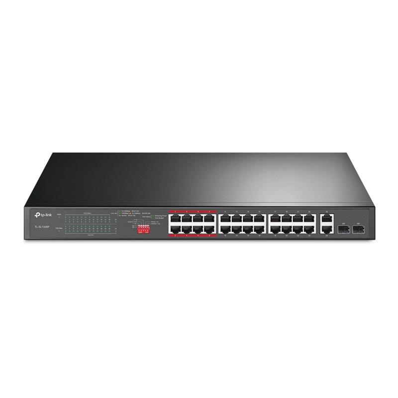 Комутатор TP-LINK TL-SL1226P 24xFE/24xPoE+ 250W 2xGE 2xcomboGE/SFP 19 1U