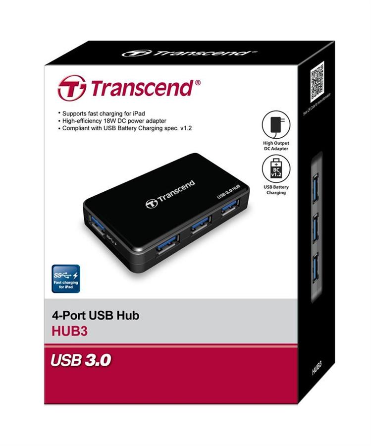 Хаб Transcend USB 3.0 HUB 4 ports Charging
