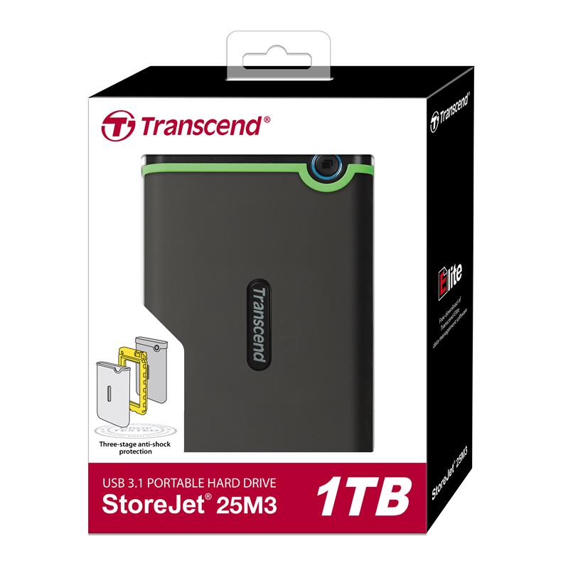 Жорсткий диск Transcend StoreJet 2.5 USB 3.1 1TB StoreJet 25M3 Iron Gray