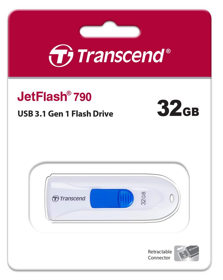 Накопичувач Transcend 32GB USB 3.1 JetFlash 790 White