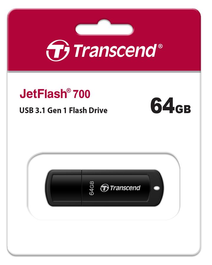 Накопичувач Transcend 64GB USB 3.1 JetFlash 700 Black