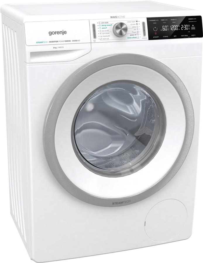 Пральна машина з фронт. загр. Gorenje WA84SDS, 8кг, 1000, A+++, Пара, глибина 47см, Дисплей, Білий
