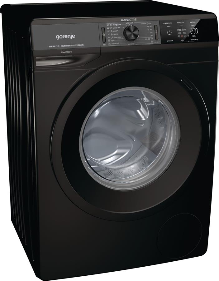Пральна машина з фронт. загр. Gorenje WEI843B, 8кг, 1400, A+++, глибина 54.5см, Дисплей, Чорний