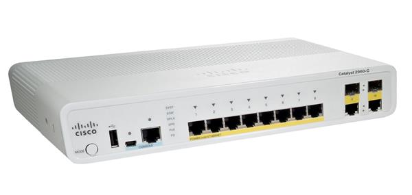 Комутатор Cisco Catalyst 2960C Switch 8 FE PoE 2 x Dual Uplink Lan Base