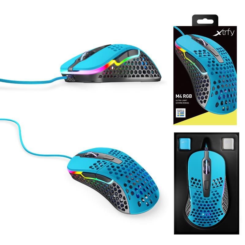 Миша ігрова Xtrfy M4 RGB USB Miami Blue